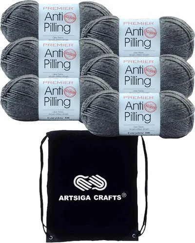 Miniatura 24 de Premier Yarns Anti-Pilling Everyday DK Solids Mist 1107-24 (6 madejas, el mismo lote de tinte) DK Light Worsted #3 Hilo acrílico antibolitas