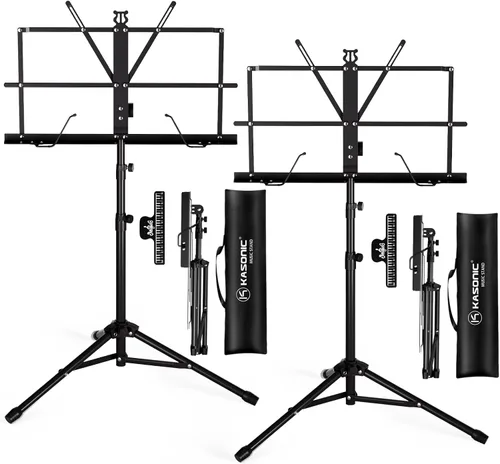 Miniatura 9 de K KASONIC Soporte de música, 2 en 1 de doble uso, plegable para partituras y soporte de escritorio para libros, portátil y ligero con clip