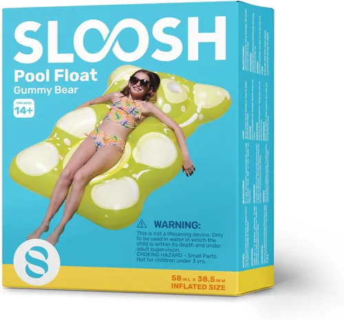 Miniatura 7 de SLOOSH Flotadores inflables de oso de goma de 60 pulgadas para piscina, divertidos flotadores para piscina, juguetes para decoración de fiesta
