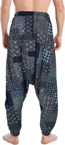Miniatura 2 de perdontoo Men's Hippie Harem Pants Cotton Boho Yoga Baggy Drop Crotch Trouser