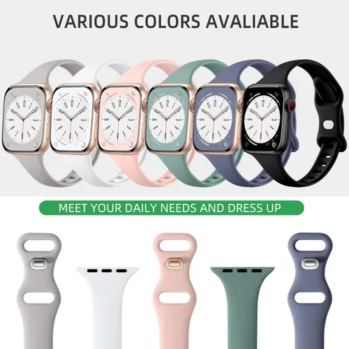 Miniatura 3 de Lerobo - Paquete de 6 correas compatibles con Apple Watch de 40 mm para mujeres, correas delgadas deportivas estrechas para iWatch Apple Watch