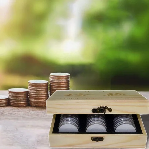 Miniatura 8 de Caja universal de colección de monedas de madera de 30 piezas, estuche de almacenamiento para monedas, contenedor de cápsulas para monedas, caja