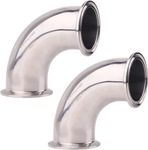 Miniatura 15 de DERNORD Paquete de 2 tubos de 1 "OD codo de 90 grados de montaje de tubería sanitaria SS304 Tri Clamp 1.5 pulgadas