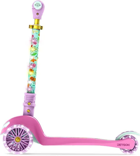 Miniatura 3 de Jetson Character Kids Kick Scooter, luces LED en vástago y ruedas iluminadas, marco ligero, manubrio ajustable en altura, sistema de inclinación