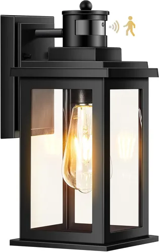 Miniatura 16 de VIANIS Luz negra grande con sensor de movimiento para exteriores de 15 pulgadas, aplique de iluminación exterior, iluminación exterior del atardecer