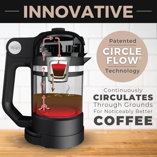 Miniatura 7 de VINCI Micro Café - Cafetera de vidrio de una sola porción más pequeña, compatible con K-Cups, cápsulas y café molido, infusión de flujo cerrado