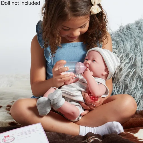 Miniatura 3 de JC Toys, juego de 3 piezas AZUL, Set de regalo de accesorios que incluye mamadera, chupete y sonajero. Se adapta a la mayoría de las muñecas – A