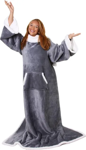 Miniatura 10 de Snuggie Manta original con mangas y bolsillos, acogedora manta de gran tamaño para hombres y mujeres adultos, talla única, 71x54