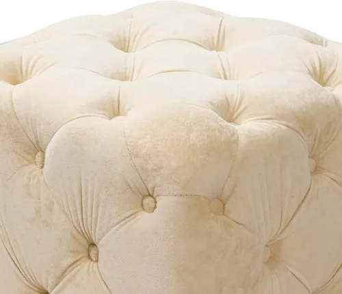 Miniatura 4 de Polibi Otomana cuadrada tapizada de terciopelo, moderna y suave, taburete de maquillaje, asiento cómodo para sala de estar, dormitorio, entrada