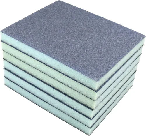 Miniatura 13 de Utoolmart 12 bloques de lijado de esponja de lijado, grano 180 húmedo, seco, lavable y reutilizable, esponja de papel de lija para muebles de 12