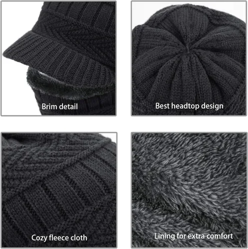 Miniatura 4 de Gorro tejido de invierno estilo pasamontañas, cálida máscara para ciclismo o esquí, talla universal