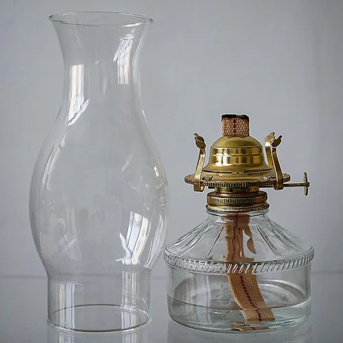 Miniatura 2 de Lámpara de aceite para chimenea, base de 3 pulgadas, 8.5 pulgadas de altura, pantalla de lámpara de queroseno, lámpara de repuesto de vidrio