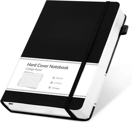 Miniatura 21 de CAGIE Cuaderno rayado, 320 páginas cuaderno rayado grueso para la universidad, papel de 100 g/m², diarios de tapa dura de cuero A5 para escribir Azul
