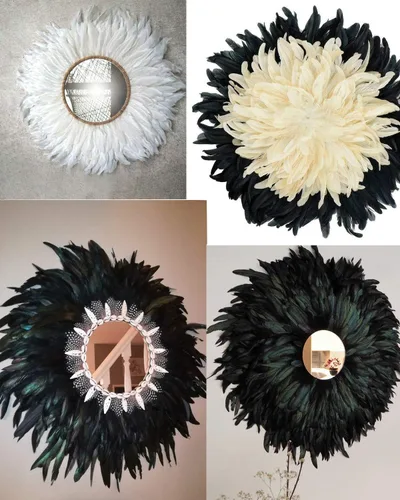 Miniatura 3 de 2 yardas de flecos de plumas hackle de gallo de 8-10 pulgadas, ribete de plumas para costura y manualidades, decoraciones de bricolaje - Negro