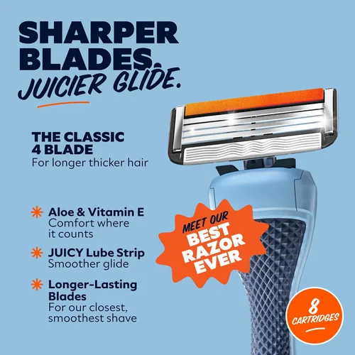 Miniatura 4 de Dollar Shave Club 4 repuestos de maquinilla de afeitar (8 unidades) Cuchillas de enjuague Swift para cabello más largo y grueso
