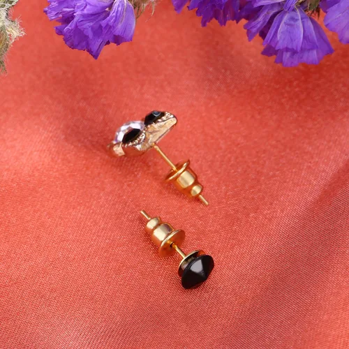 Miniatura 6 de Outus 100 pendientes de acero inoxidable con forma de bala de embrague y pendientes en blanco (dorado)