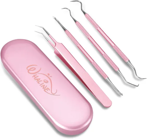 Miniatura 3 de Whaline Herramientas de vinilo de 4 piezas de precisión de acero inoxidable con estuche de vinilo para manualidades, kit de herramientas para Rosa