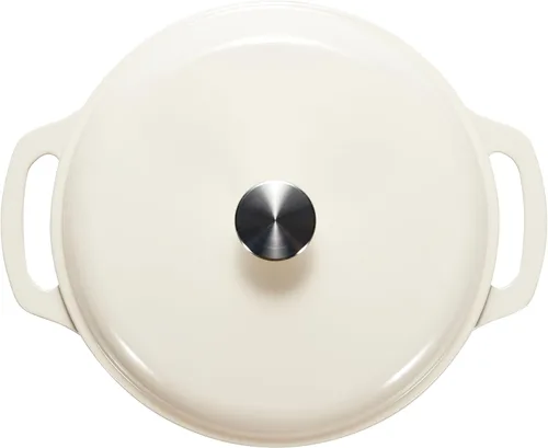 Miniatura 3 de Amazon Basics - Olla de horno holandés de hierro fundido esmaltado con tapa, redonda, asas duales, resistente, grande, 7.3 cuartos de galón