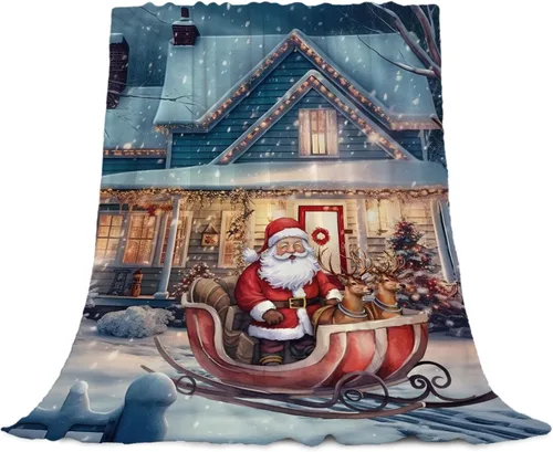 Miniatura 18 de YeeJu Manta de Navidad para Bebé Decorativa Roja a Cuadros Manta Navideña para Niños Pequeños Manta para Envolver Mascotas Cuna Suave Ligera