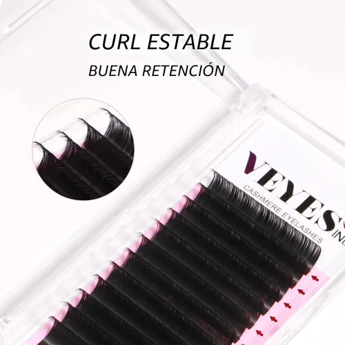 Miniatura 4 de VEYES INC Extensiones de Pestañas de Volumen Cashmere C CC D DD LD L B J M, Rizos 0.03-0.20 mm de Grosor 5-25mm, Pestañas Individuales Super Mate