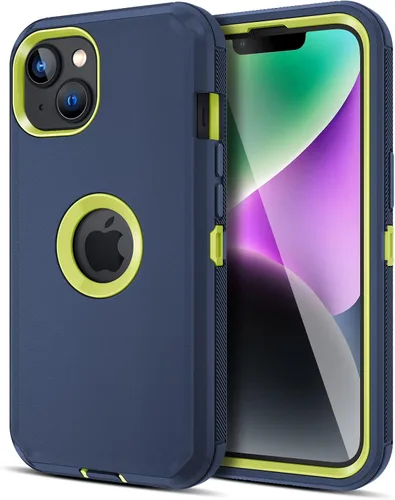 Miniatura 14 de Jiunai Funda para iPhone 14 Plus a Prueba de Golpes Antipolvo Protección de Servicio Pesado Protectora Antiarañazos de Doble Capa Resistente Rugosa