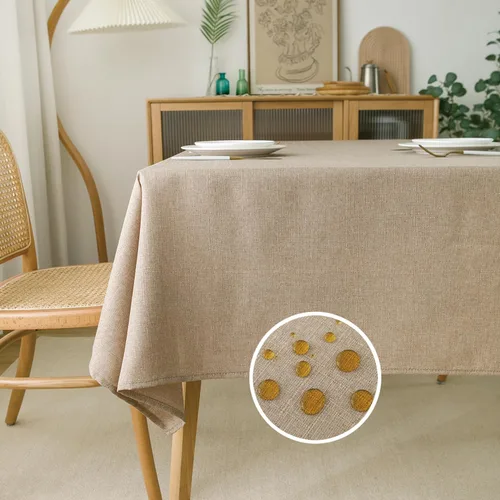 Miniatura 9 de NLMUVW Mantel de Lino Marrón para Mesas Redondas, Mantel Pequeño Color Chocolate, Cubierta de Mesa Estilo Granja para Cocina, Comedor, Café, 36