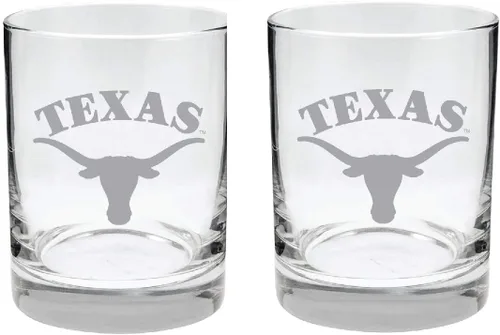 Miniatura 36 de Texas A&M Aggies - Juego de 2 vasos (2 caras), acabado satinado, roca (o whisky)