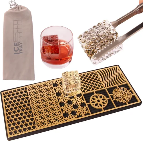 Miniatura 11 de Prensa de hielo para manualidades, moldes de hielo modernos para cócteles, whisky, bourbon maker, latón, sello personalizado para cubitos de hielo