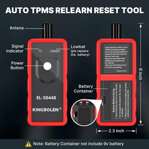 Miniatura 8 de KINGBOLEN EL-50448 herramienta de aprendizaje TPMS para el sistema de monitoreo de presión de neumáticos automático de GM, herramienta de activación