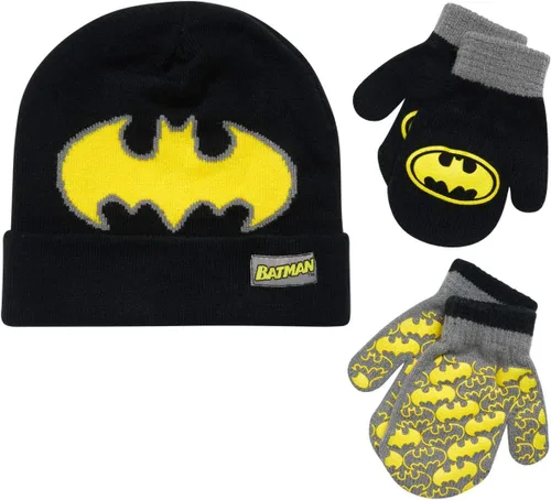 Miniatura 29 de DC Comics Conjunto de 2 pares de guantes o manoplas de invierno de Batman para niños (niños pequeños)