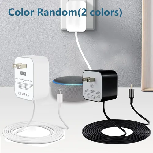Miniatura 5 de Adaptador de alimentación de 15W para Echo, Dot 3ª y 4ª generación, Kids Edition, Show 5, Spot y Fire TV Cube, cable de alimentación AC de 5 pies