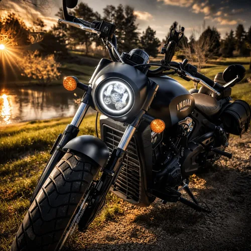 Miniatura 3 de Eagle Lights 8900BG3H-SCOUT - Faro delantero de motocicleta Indian Scout con anillo de halo blanco, se adapta a 2015+ Scout 60, Scout and Scout