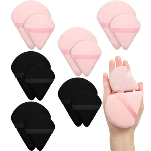 Miniatura 13 de Maitys 12 piezas Esponja para polvo de cara con forma de triángulo, para polvo suelto, suave, base cosmética, esponja mineral para productos