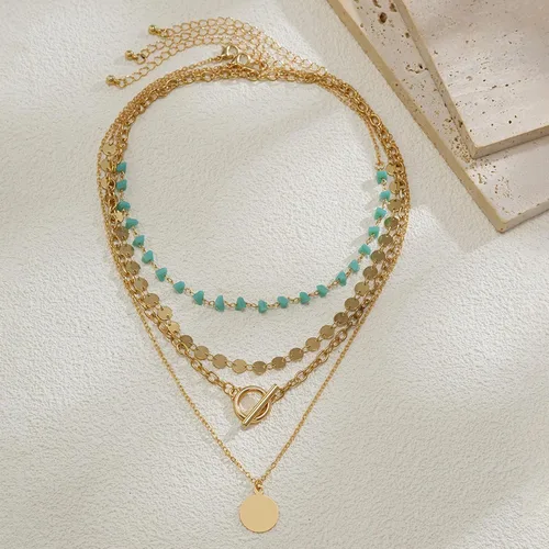 Miniatura 43 de Long tiantian Collares en capas para mujer, joyería occidental para mujer, collar de moneda apilable, collar de país, moderno, bohemio, verano