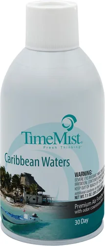 Miniatura 2 de TimeMist Recambios de ambientador medido prémium – Caribbean Waters – 7.1 onzas (caja de 12) 1042756 – Dura hasta 30 días y neutraliza olores