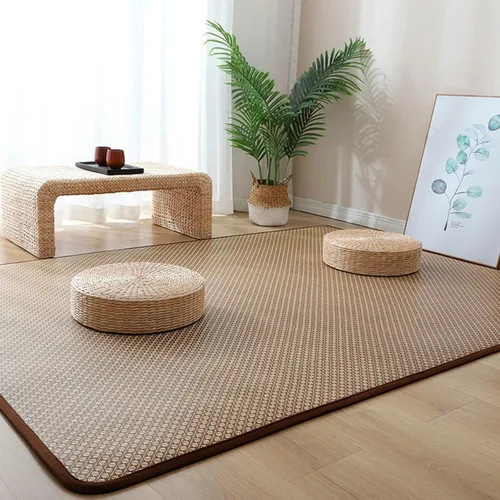 Miniatura 9 de QQXX Tapete de tatami japonés, de ratán natural, antideslizante, transpirable, plegable de verano, tapete para dormir, para interiores, sala de F