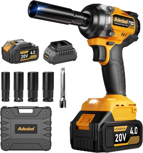 Miniatura 9 de Llave de impacto sin escobillas de 1/2 pulgada 750N.m (553 pies-libras) Pistola de impacto de alto par de 20 V con batería de 2 x 4.0 AH y cargador