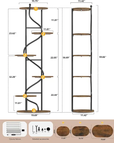Miniatura 2 de Soporte para plantas para interiores y exteriores, soporte de metal de 13 pulgadas de alto, soportes de pedestal de hierro forjado resistentes
