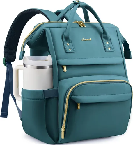 Miniatura 8 de LOVEVOOK - Mochila de computadora portátil para mujer con bolsillo gigante para tarros, mochila de 15.6 pulgadas, impermeable, mochila de viaje