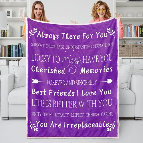 Miniatura 11 de Regalos de cumpleaños para mejores amigas, regalos únicos de amistad femenina, manta de forro polar de 50 x 60 pulgadas (Seablue)