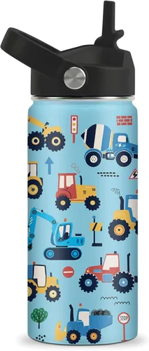 Miniatura 34 de Axolotl - Botella de agua de 12 onzas con tapa con pajilla, botella de agua de acero inoxidable con diseño de ajolotes para niñas, taza aislada