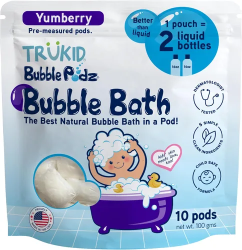 Miniatura 19 de TruKid Bubble Podz - Baño de burbujas para niños, niños pequeños y bebés, bomba de baño suave y refrescante sin lágrimas para piel sensible