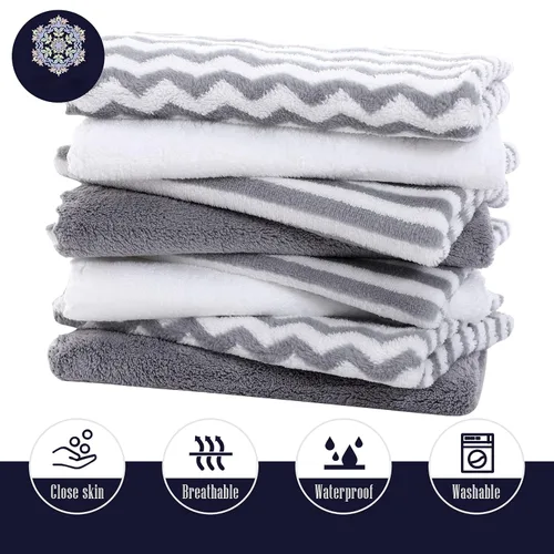 Miniatura 6 de Paquete de 8 paños para eructos súper suaves para bebé, paños para bebé, ultra absorbentes, grandes, para recién nacidos, para niños y niñas, trapos