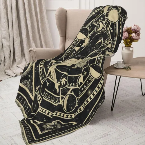Manta del Zodiaco Acuario, Regalos del Zodiaco Acuario para Mujeres Constelación Lunar Astrología Decoración Gótica Bruja Manta Suave 60"X50"
