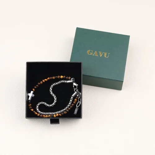 Miniatura 7 de GAVU Pulsera de cristal con cruz de joyería religiosa