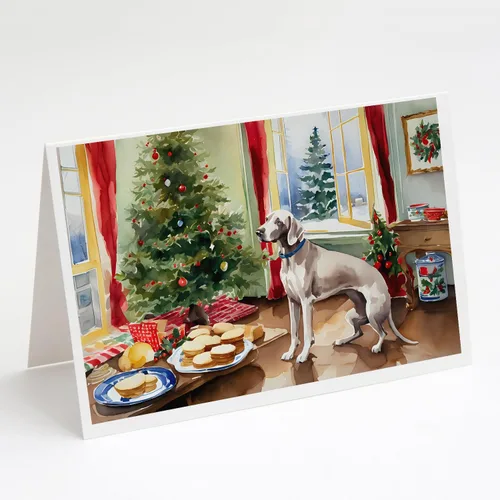 Miniatura 129 de Caroline's Treasures DAC3884GCA7P Paquete de 8 tarjetas en blanco de Navidad con galletas de husky siberiano Tarjetas de felicitación con sobres