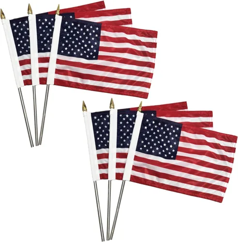 Miniatura 11 de Bandera estadounidense de 10 x 15 pulgadas para exteriores, bandera de Estados Unidos resistente al aire libre, estrellas bordadas de poliéster