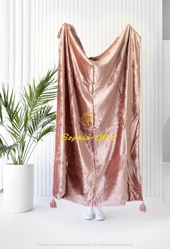 Miniatura 19 de Sophia-Art Manta de terciopelo triturado de lujo con borlas, para sofá o cama, manta suave, bohemia y cálida, acogedora, felpa ligera