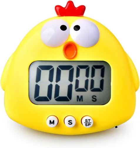 Miniatura 10 de Temporizador de cocina, cuenta regresiva de animales de dibujos animados, temporizador de cocción digital con magnético, reloj visual LCD
