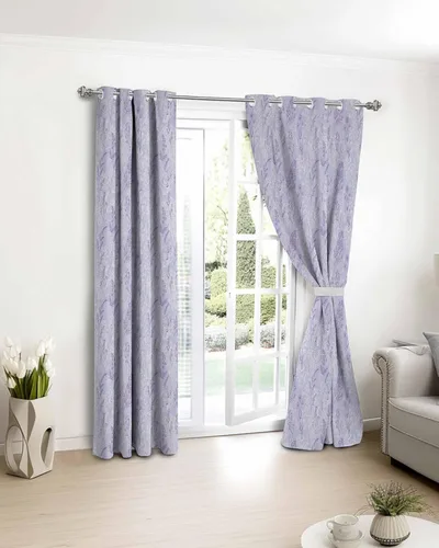 Miniatura 8 de Cortinas opacas con diseño floral morado de 39 pulgadas de largo, cortinas con aislamiento térmico para dormitorio, sala de estar, 2 paneles de 55 x